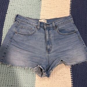 High waisted denim shorts